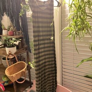 Striped green tank dress